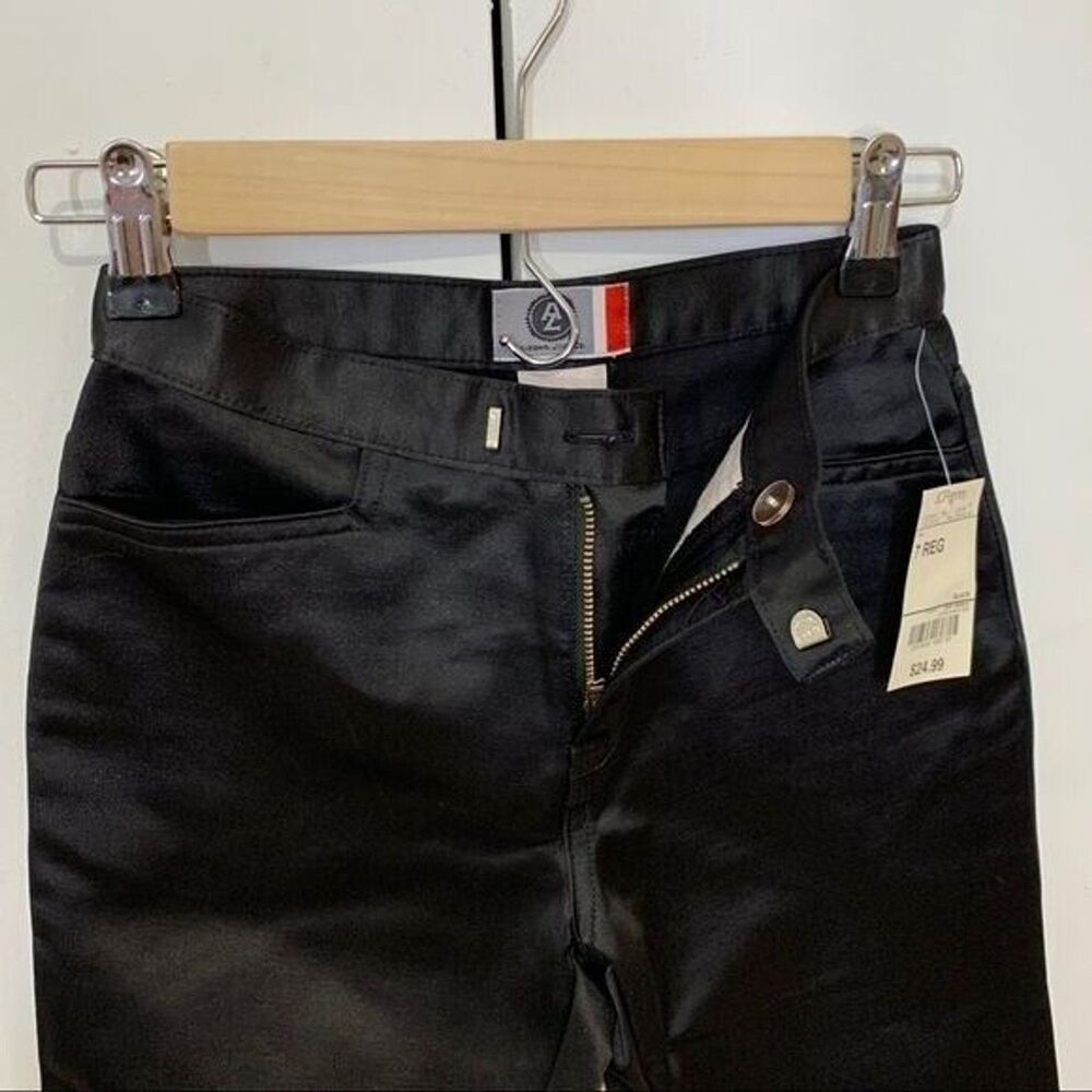 Girls Black Satined Flare Pants Size 7 Arizona Jeans co NWT - Picture 7 of 15